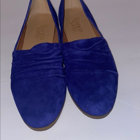 Franco Sarto Blue Suede Loafers with Ruched Detailing Women’s Sz 6M - Picture 4 of 7